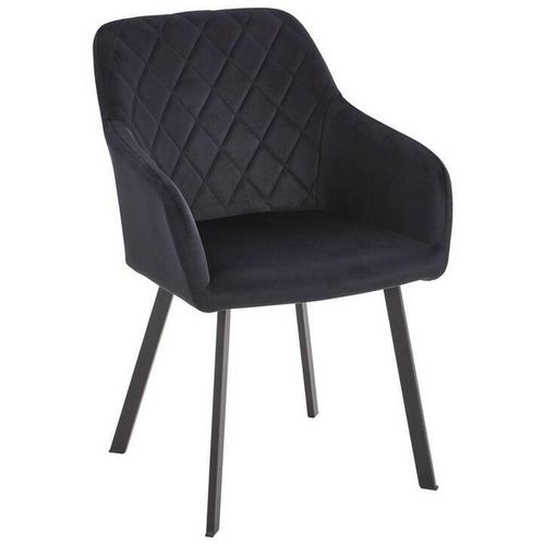 Livetastic Armlehnstuhl , Schwarz , Holz, Metall, Textil , Pappel , Sperrholz , eckig , 54x87x64 cm , Esszimmer, Stühle, Esszimmerstühle,