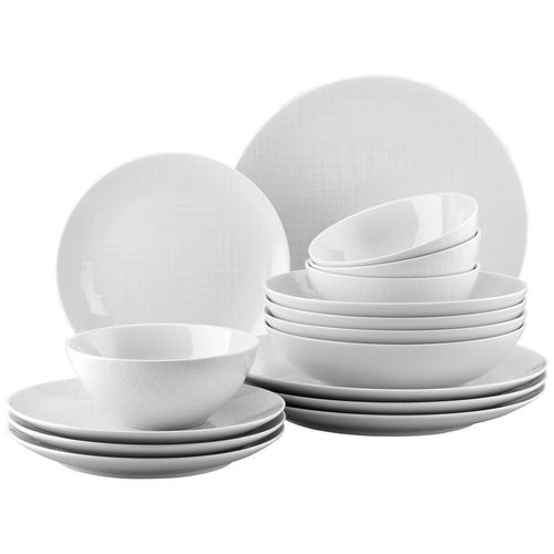 Rosenthal Kombiservice Mesh weiß , Weiß , Keramik , 16-teilig , Essen & Trinken, Geschirr, Geschirr-Sets, Kombiservice