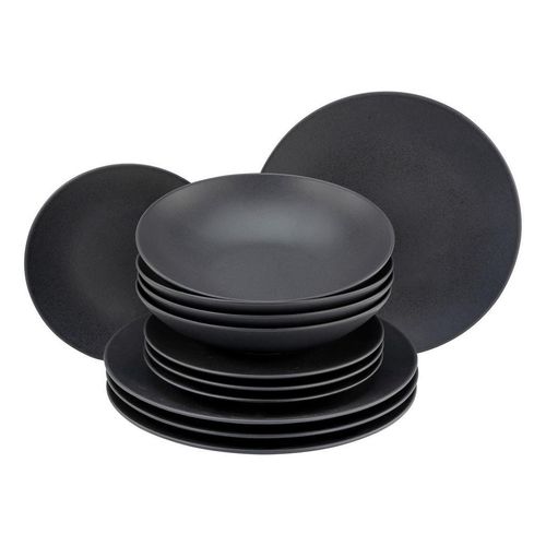 Creatable Tafelservice Soft Touch Black , Schwarz , Keramik , 12-teilig , Essen & Trinken, Geschirr, Geschirr-Sets, Tafelservice