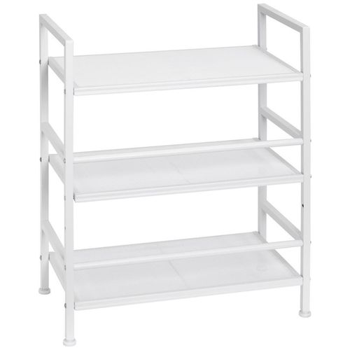 PBJ Schuhregal , Weiß , Metall , 3 Fächer , 59x70x30 cm , Garderobe, Schuhaufbewahrung, Schuhregale