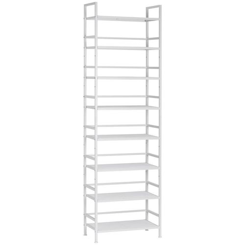 PBJ Schuhregal , Weiß , Metall , 8 Fächer , 59x196x30 cm , Garderobe, Schuhaufbewahrung, Schuhregale