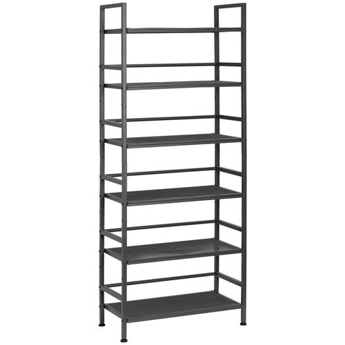 PBJ Schuhregal , Grau , Metall , 6 Fächer , 59x144x30 cm , Garderobe, Schuhaufbewahrung, Schuhregale
