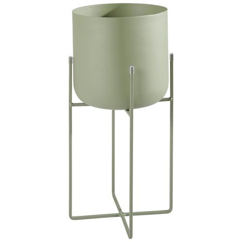 Ambia Home Pflanzentopf , Grün , Metall , Uni , rund , 45 cm , Dekoration, Blumen & Zubehör, Übertöpfe