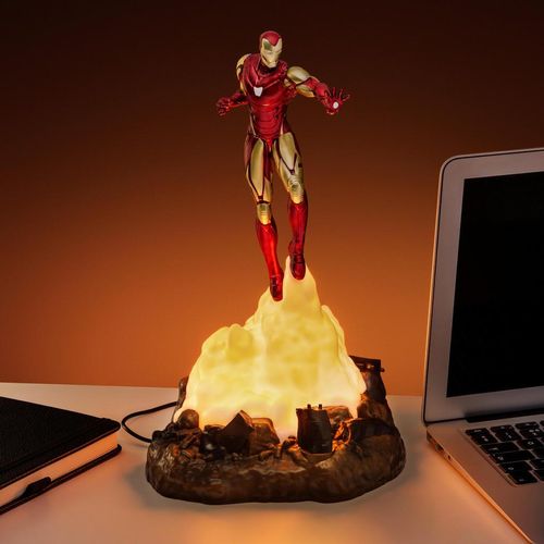 Marvel Led-Dekoleuchte Iron Man , Mehrfarbig, Rot, Gold , Kunststoff , 18.2x31.65x19.0 cm , Lampen & Leuchten, Innenbeleuchtung, Dekoleuchten,