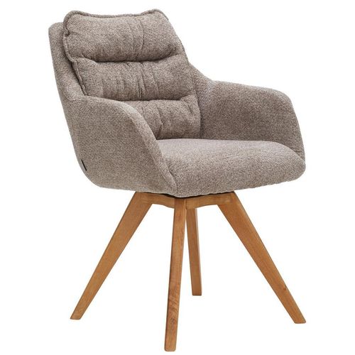 Linea Natura Armlehnstuhl , Taupe, Eiche , Holz, Textil , Eiche , vollmassiv , konisch, eckig , 59x86x69.5 cm , Stoffauswahl, Typenauswahl,