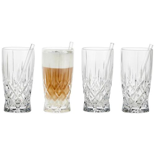 Nachtmann Latte-Macchiato-Glas Nachtmann , Glas , 8-teilig , 350 ml , 7.5x14.6x7.5 cm , Made in Germany , mit Strohhalm , Kaffee & Tee, Tassen, Latte