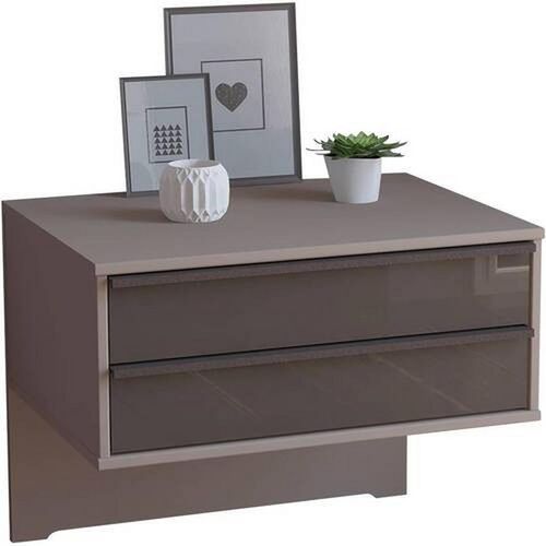 Dieter Knoll Nachtschrank , Braun, Grau , Metall , 2 Schubladen , 60x48x43 cm , Typenauswahl , Schlafzimmer, Nachttische
