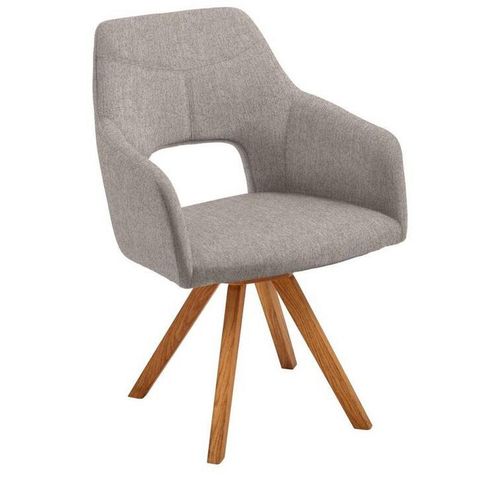 Voleo Armlehnstuhl , Eiche, Cappuccino , Holz, Textil , Wildeiche , massiv , eckig , 57x84x57 cm , Stoffauswahl, Sitzfläche 180° drehbar, automatische