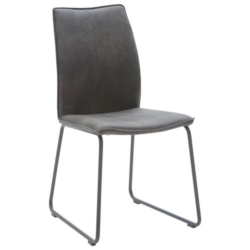 Dieter Knoll Stuhl , Anthrazit , Metall, Textil , Kufe , 46x93x57 cm , Beinauswahl, Lederauswahl, Stoffauswahl, Typenauswahl, Gestellauswahl ,