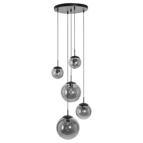 Xxxl Deckenleuchte , Schwarz , Metall, Glas , 60x115-373x60 cm , höhenverstellbar , Lampen & Leuchten, Innenbeleuchtung, Deckenleuchten