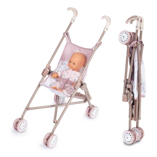 Simba Puppenwagen Baby Nurse , Mehrfarbig, Rosa , Kunststoff, Textil , 11.5x64x15 cm , zusammenklappbar, platzsparend verstaubar, Sicherheitsgurt,