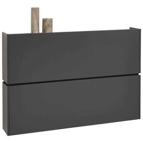 Voleo Hängeschuhschrank , Graphit , Holzwerkstoff , 140x93x22 cm , Typenauswahl, Beimöbel erhältlich, hängend , Garderobe, Schuhaufbewahrung,