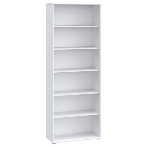 Regal , Weiß , Holzwerkstoff , 5 Fächer , 73.7x197.5x34.8 cm , Typenauswahl, Beimöbel erhältlich, stehend , Wohnzimmer, Regale, Bücherregale