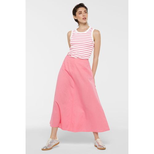 Maxirock SENSES.THE LABEL, Damen, Gr. S, pink (soft pink), Material: 50% Baumwolle, 50% Leinen, unifarben, casual, A-Linie, Röcke