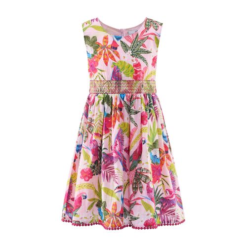 Sommerkleid HAPPY GIRLS, Mädchen, Gr. 110, N-Gr, rosa (rose), Jersey, Obermaterial: 100% Baumwolle. Futter: 100% Baumwolle, bedruckt, casual, regular fit kniebedeckend, Rundhals, ohne Ärmel, Kleider