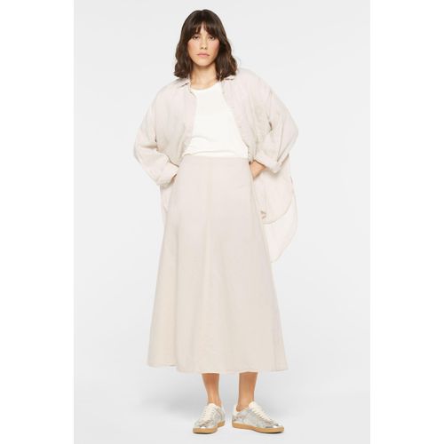Maxirock SENSES.THE LABEL, Damen, Gr. M, beige (summer sand), Material: 50% Baumwolle, 50% Leinen, unifarben, casual, A-Linie, Röcke