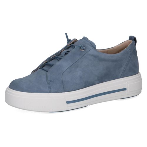 Slip-On Sneaker CAPRICE, Damen, Gr. 38,5, blau (hellblau), Veloursleder, sportlich, Schuhe, Halbschuh, Freizeitschuh, Slipper mit Gummizügen