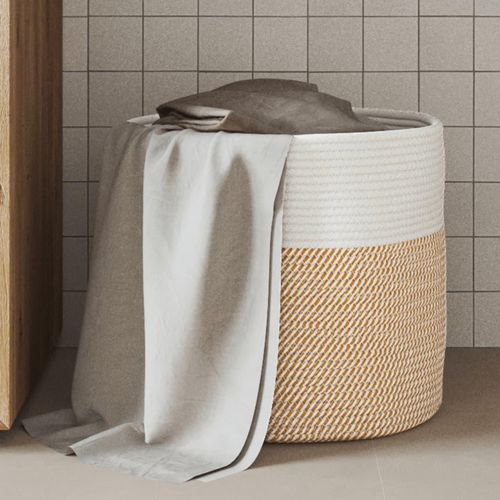 Aufbewahrungskorb Und Weiß Ø Baumwolle | Farbe: Braun | Größe: 40 x 35 cm