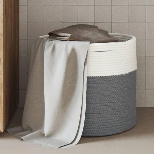 Aufbewahrungskorb Und Weiß Ø Baumwolle | Farbe: Grau | Größe: 40 x 35 cm