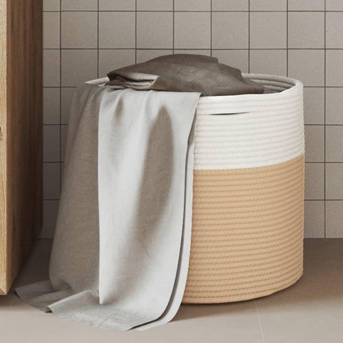 Aufbewahrungskorb Und Weiß Ø Baumwolle | Farbe: Beige | Größe: 40 x 35 cm