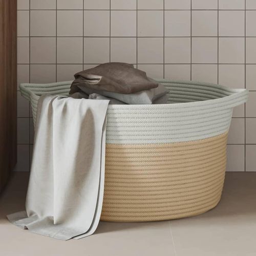 Aufbewahrungskorb Und Weiß Ø Baumwolle | Farbe: Beige | Größe: 40 x 25 cm