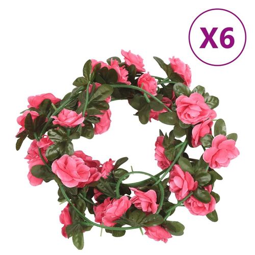 Weihnachtskränze Blumen 6 Stk. Rosarot Champagnerfarben 215 Cm | Farbe: Rosa
