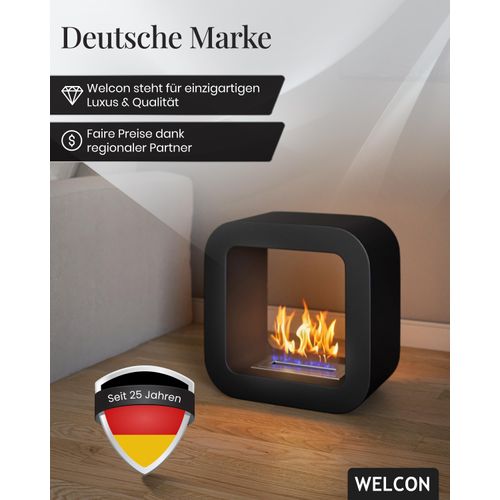 Bioethanol Kamin & Fireplace Malmö | Ethanol Stand- und Tischkamin in schwarz | Sicherheitsbrenner