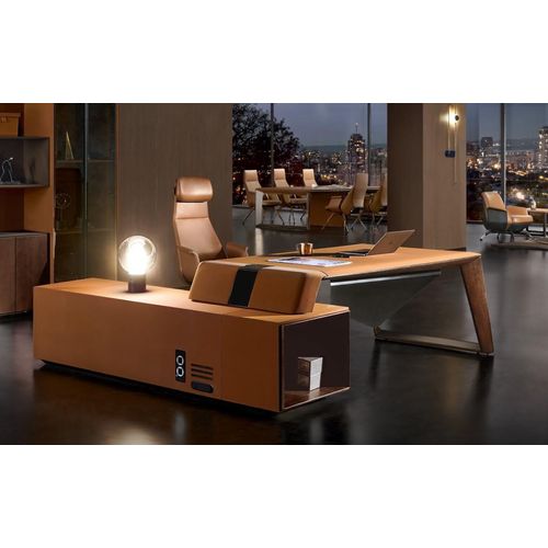 Designer Büro Arbeit Zimmer Set Sessel Eckschreibtisch Komplett Set Möbel 2tlg.