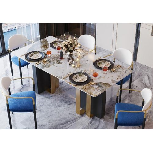 Tisch Marmor Stil Küche Moderner Esstisch Tische Esszimmer Luxus Möbel Design