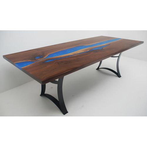 Esstisch Blue River Table Echtes Holz 220x90 Tische Epoxidharz Neu Flusstisch