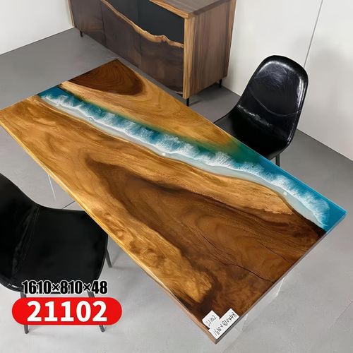 Tische Esstisch Design Tisch Moderne Meer Fluss Möbel 161x81 Epoxid Harz Ozean