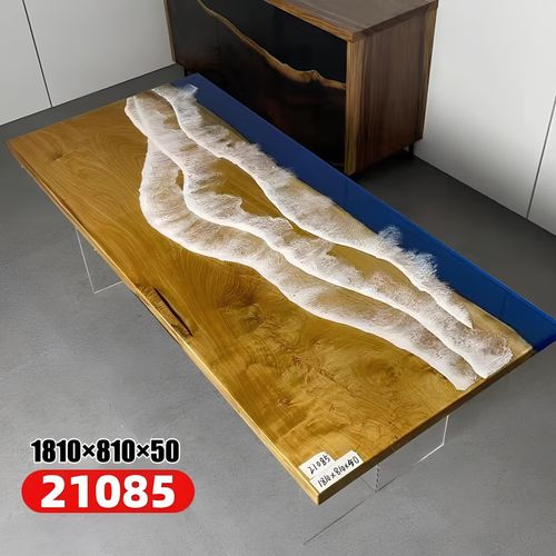 Tische Esstisch Design Tisch Moderne Meer Fluss Möbel 181x81 Epoxid Harz Ozean