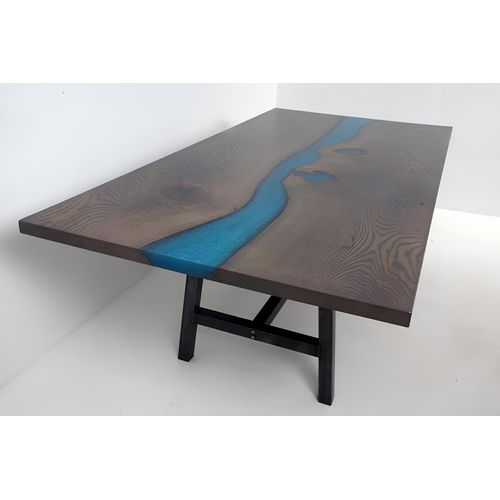 Epoxidharz Esstisch River Table Echtes Holz Massiv Tische 220x100 Flusstisch Neu