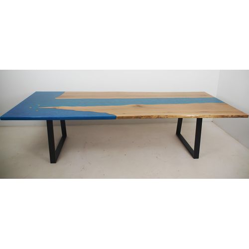Esstisch River Table Echtes Holz Flusstisch Epoxidharz 260x100 Massive Tische