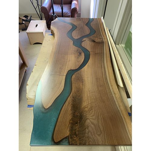 Esstisch River Table Echtes Holz Flusstisch Massiv Epoxidharz Tische 260x100 Neu