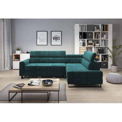 Grüne Ecksofa Textil Sofa Polstergarnitur Moderne Couch Wohnlandschaft L form