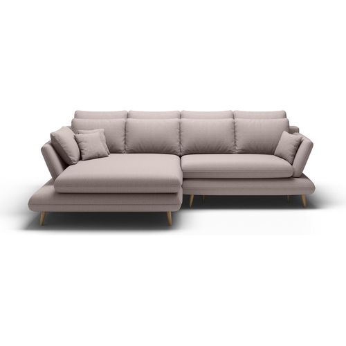 Stoff L-Form Couch Wohnlandschaft Ecksofa Sofa Modern Design Beige Sofa Couchen