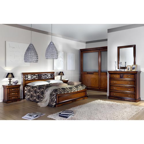 Schlafzimmer Bett Braun Luxus Möbel Vaccari cav giovanni Betten Massivholz Neu