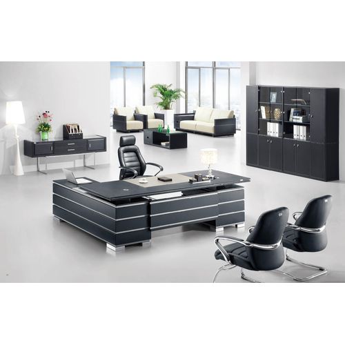 Design Tisch Chef Schreibtisch Exclusive Büro CEO Leder Kanzlei Praxis Tische