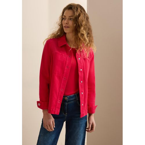 Jackenblazer CECIL, Damen, Gr. S (38), rot (granita rot), Web, Obermaterial: 99% Baumwolle, 1% Elasthan, unifarben, casual, regular fit taillenbedeckt, Langarm, Blazer, mit Stretchanteil