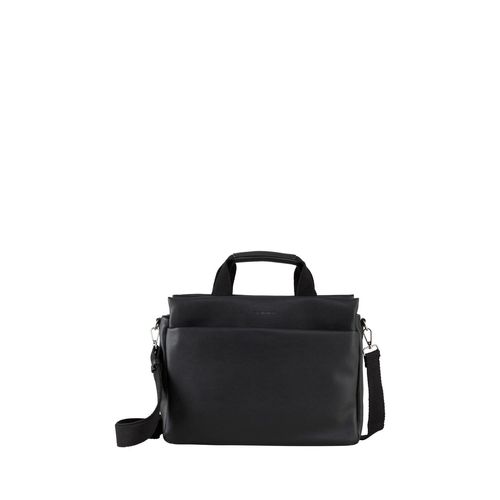 TOM TAILOR Damen TTRELLA L Shopper mit gewebtem Trageriemen, schwarz, Uni, Gr. ONESIZE