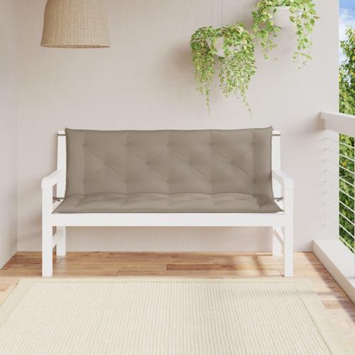 Gartenbank-Auflagen 2 Stk. Oxford-Gewebe | Farbe: Taupe | Größe: 150 x 50 x 7 cm