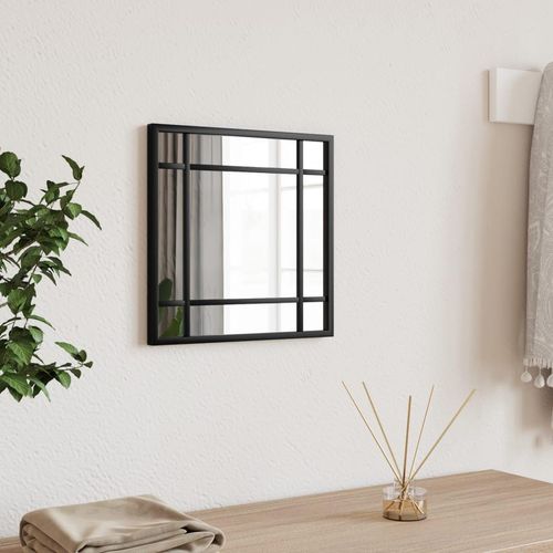 Wandspiegel Schwarz Quadratisch Eisen | Größe: 30 x 30 cm