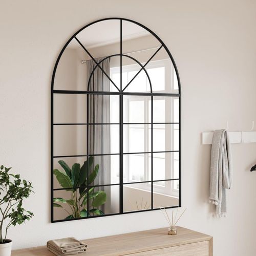 Wandspiegel Schwarz Gewölbt Eisen | Größe: 100 x 130 cm