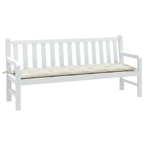 Gartenbank-Auflage Melange Grün Stoff | Farbe: Melange-Creme | Größe: 180 x 50 x 7 cm