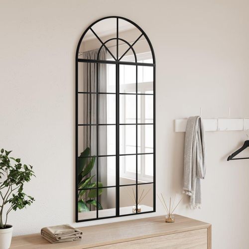 Wandspiegel Schwarz Gewölbt Eisen | Größe: 60 x 130 cm