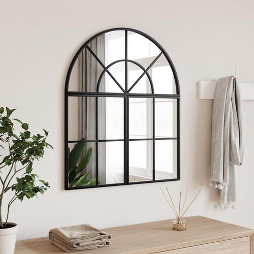 Wandspiegel Schwarz Gewölbt Eisen | Größe: 60 x 70 cm