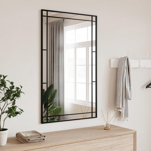 Wandspiegel Schwarz Quadratisch Eisen | Größe: 60 x 100 cm