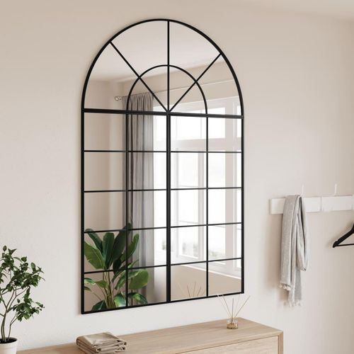 Wandspiegel Schwarz Gewölbt Eisen | Größe: 100 x 150 cm