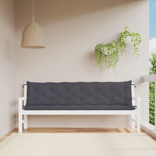 Gartenbank-Auflagen 2 Stk. Oxford-Gewebe | Farbe: Anthrazit | Größe: 200 x 50 x 7 cm